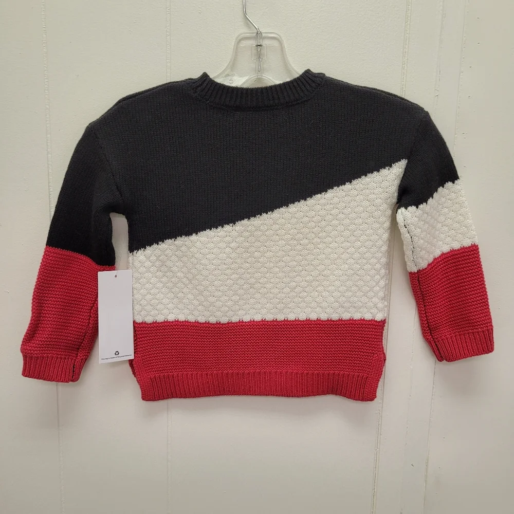 French Connection Multicolored Contrast Knit Sweater.